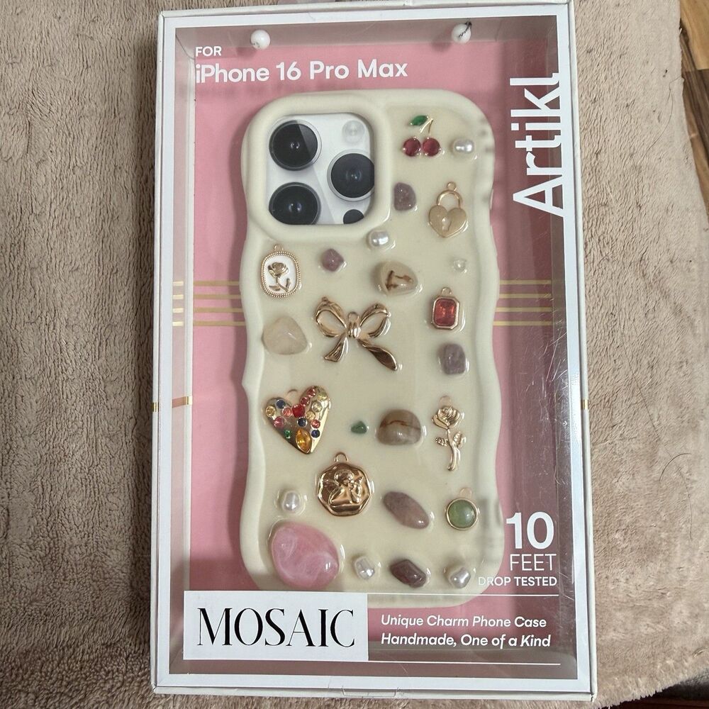 MOSAIC Artikl Charm Case For iPhone 16 Pro Max Handmade One Of A Kind OOAK New